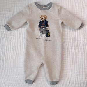 NWOT Ralph Lauren Polo Baby Boys Polo Bear Fleece Coverall